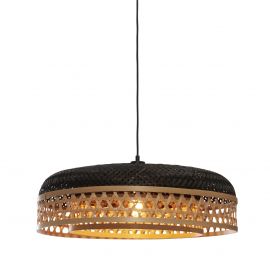 Pendule, Lustre suspendate - Lustra/Pendul eco din bambus Ubud double shade, bl/nat