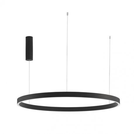 Pendule, Lustre suspendate - Lustra LED design circular cu iluminat sus si jos ELOWEN negru, diametru 98cm