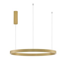 Pendule, Lustre suspendate - Lustra LED design circular cu iluminat sus si jos ELOWEN auriu, diametru 80cm