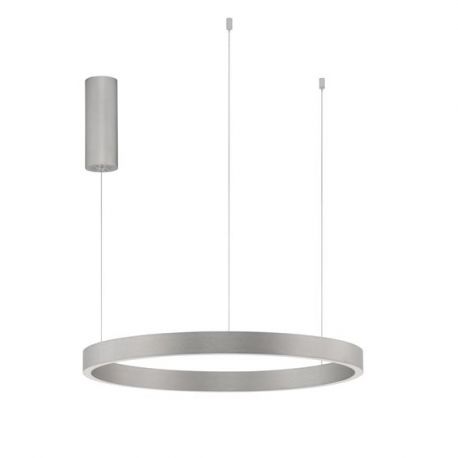 Pendule, Lustre suspendate - Lustra LED design circular cu iluminat sus si jos ELOWEN argintiu, diametru 60cm