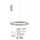 Pendule, Lustre suspendate - Lustra LED design circular cu iluminat sus si jos ELOWEN argintiu, diametru 60cm