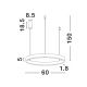 Pendule, Lustre suspendate - Lustra LED design circular cu iluminat sus si jos ELOWEN argintiu, diametru 60cm
