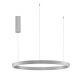 Pendule, Lustre suspendate - Lustra LED design circular cu iluminat sus si jos ELOWEN argintiu, diametru 80cm