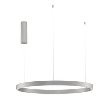 Pendule, Lustre suspendate - Lustra LED design circular cu iluminat sus si jos ELOWEN argintiu, diametru 80cm