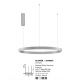 Pendule, Lustre suspendate - Lustra LED design circular cu iluminat sus si jos ELOWEN argintiu, diametru 80cm