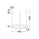 Pendule, Lustre suspendate - Lustra LED design circular cu iluminat sus si jos ELOWEN argintiu, diametru 80cm