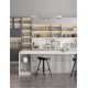Pendule, Lustre suspendate - Lustra LED design circular cu iluminat sus si jos ELOWEN argintiu, diametru 98cm