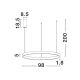 Pendule, Lustre suspendate - Lustra LED design circular cu iluminat sus si jos ELOWEN argintiu, diametru 98cm
