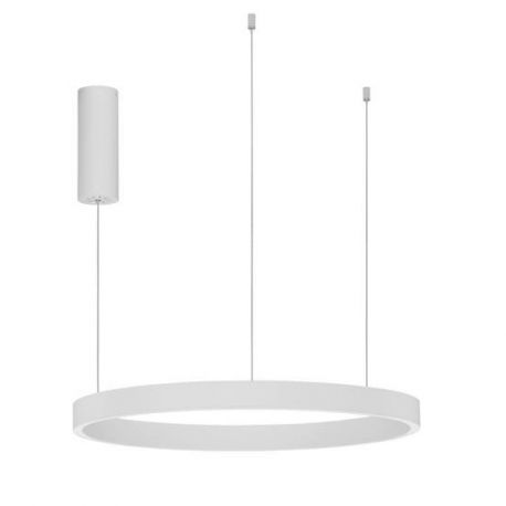 Pendule, Lustre suspendate - Lustra LED design circular cu iluminat sus si jos ELOWEN alb, diametru 60cm