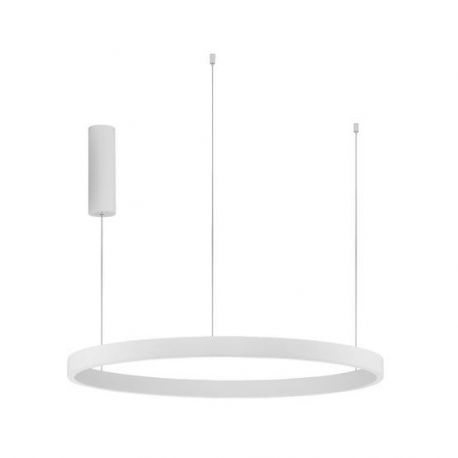 Pendule, Lustre suspendate - Lustra LED design circular cu iluminat sus si jos ELOWEN alb, diametru 80cm
