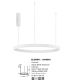 Pendule, Lustre suspendate - Lustra LED design circular cu iluminat sus si jos ELOWEN alb, diametru 80cm
