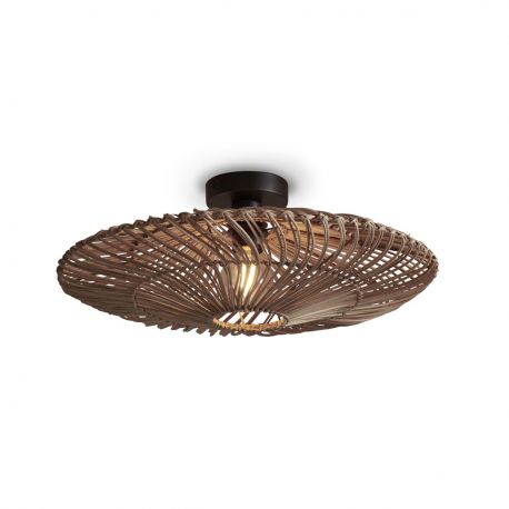 Plafoniere - Plafoniera eco din ratan Zanzibar flat 55cm L, nat