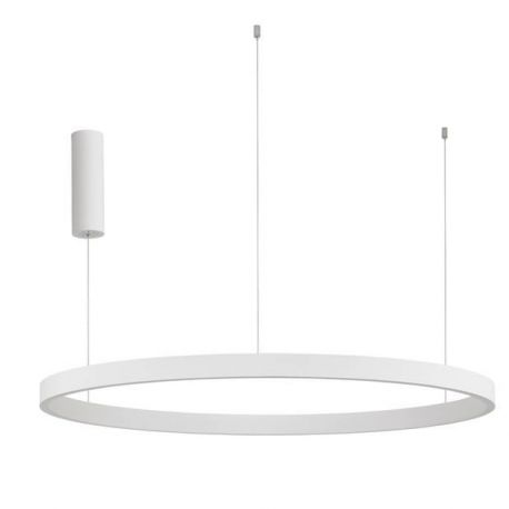 Pendule, Lustre suspendate - Lustra LED design circular cu iluminat sus si jos ELOWEN alb, diametru 98cm