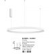 Pendule, Lustre suspendate - Lustra LED design circular cu iluminat sus si jos ELOWEN alb, diametru 98cm