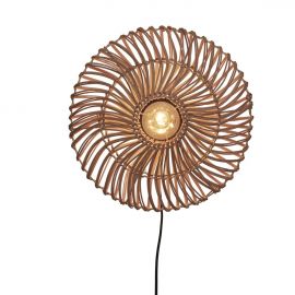 Aplice, corpuri de iluminat pentru pereti - Aplica de perete eco din ratan Zanzibar flat 40cm S, nat