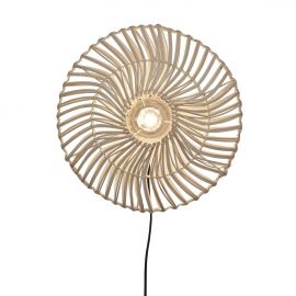 Aplice, corpuri de iluminat pentru pereti - Aplica de perete eco din ratan Zanzibar flat 40cm S, white