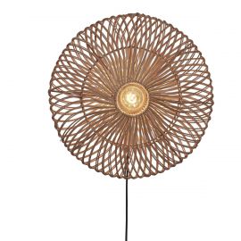 Aplice, corpuri de iluminat pentru pereti - Aplica de perete eco din ratan Zanzibar flat 55cm L, nat