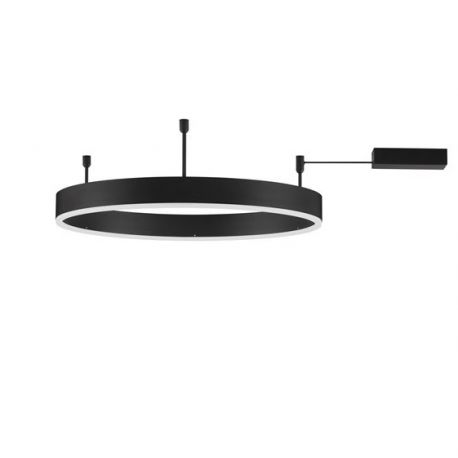 Lustre aplicate - Lustra/Plafoniera LED dimabila design circular MOTIF Black 60cm