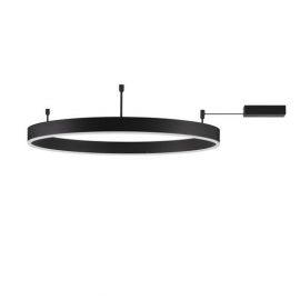 Lustre aplicate - Lustra/Plafoniera LED dimabila design circular MOTIF Black 80cm