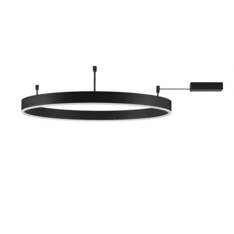 Lustre aplicate - Lustra/Plafoniera LED dimabila design circular MOTIF Black 80cm