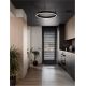 Lustre aplicate - Lustra/Plafoniera LED dimabila design circular MOTIF Black 80cm