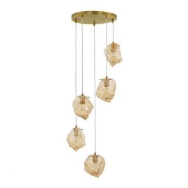 Pendule, Lustre suspendate - Lustra cu 5 Pendule design decorativ modern ODELLE