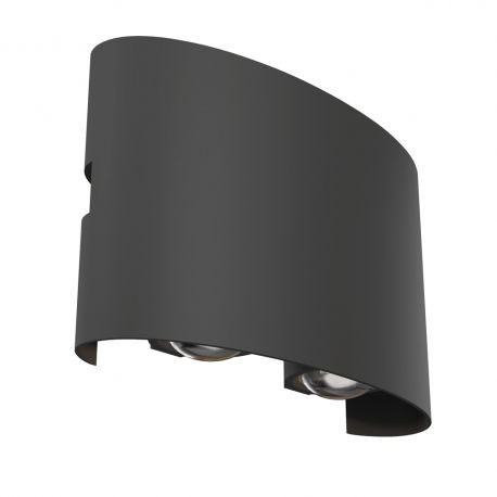 Aplice - Aplica de perete exterior cu iluminat arhitectural IP54 LED Strato gri
