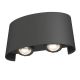 Aplice - Aplica de perete exterior cu iluminat arhitectural IP54 LED Strato gri