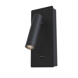 Aplice cu Spot - Aplica de perete cu spot LED directionabil si port USB Mirax negru
