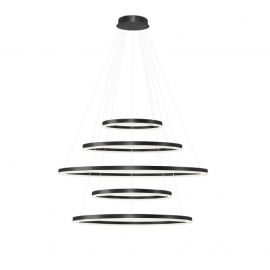 Candelabre, Lustre - Lustra XXL cu 5 inele LED si telecomanda HALO PENDANT BK 150+120+100+80+60 CCT
