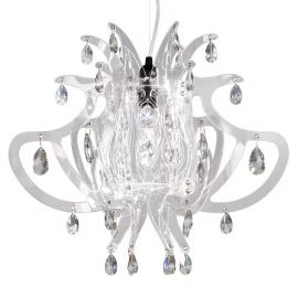 Candelabre, Lustre - Lustra cu cristale Scholer design unicat realizata manual Lillibet M alb