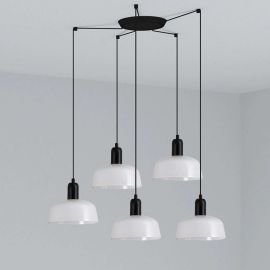 Pendule, Lustre suspendate - Lustra suspendata design modern TATAWIN S 5L alb