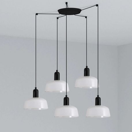 Pendule, Lustre suspendate - Lustra suspendata design modern TATAWIN S 5L alb