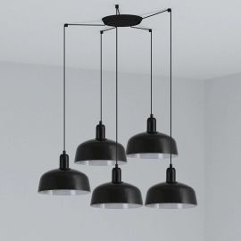 Pendule, Lustre suspendate - Lustra suspendata design modern TATAWIN M 5L negru