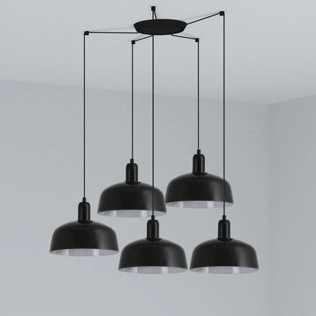Pendule, Lustre suspendate - Lustra suspendata design modern TATAWIN M 5L negru