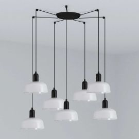 Pendule, Lustre suspendate - Lustra suspendata design modern TATAWIN S 7L alb
