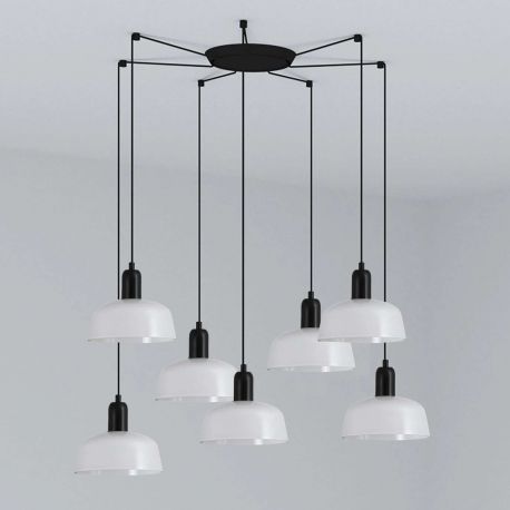 Pendule, Lustre suspendate - Lustra suspendata design modern TATAWIN S 7L alb
