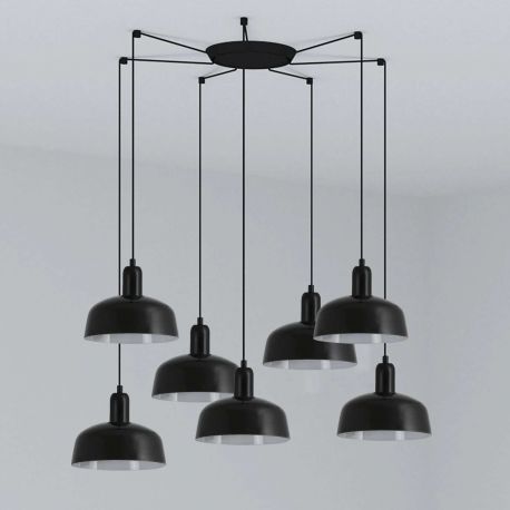 Pendule, Lustre suspendate - Lustra suspendata design modern TATAWIN S 7L negru