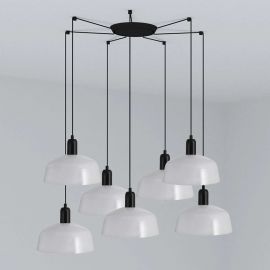 Pendule, Lustre suspendate - Lustra suspendata design modern TATAWIN M 7L alb