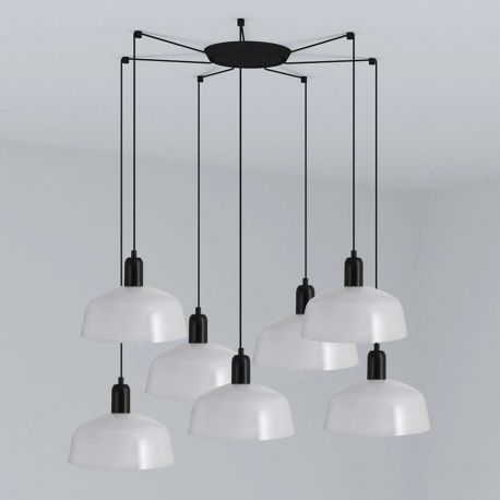 Pendule, Lustre suspendate - Lustra suspendata design modern TATAWIN M 7L alb