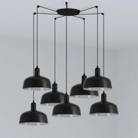 Pendule, Lustre suspendate - Lustra suspendata design modern TATAWIN M 7L negru