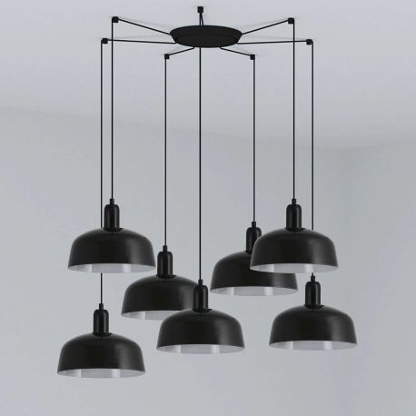 Pendule, Lustre suspendate - Lustra suspendata design modern TATAWIN M 7L negru
