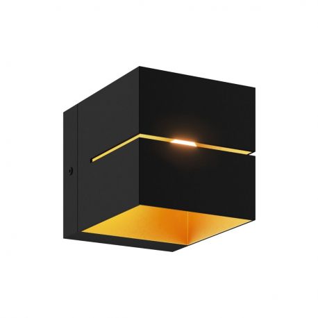 Aplice, corpuri de iluminat pentru pereti - Aplica de perete ambientala design modern Transfer II negru/auriu