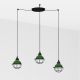 Pendule, Lustre suspendate - Lustra cu 3 Pendule design industrial Claire verde