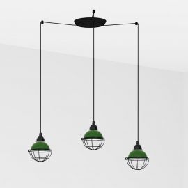 Pendule, Lustre suspendate - Lustra cu 3 Pendule design industrial Claire verde