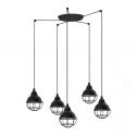 Lustra cu 5 Pendule design industrial Claire negru