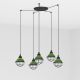 Pendule, Lustre suspendate - Lustra cu 5 Pendule design industrial Claire verde