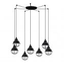 Lustra cu 7 Pendule design industrial Claire negru