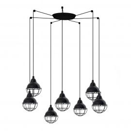 Pendule, Lustre suspendate - Lustra cu 7 Pendule design industrial Claire negru