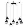 Lustra cu 7 Pendule design industrial Claire negru